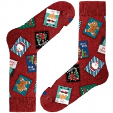 Fun Socks Long Socks Christmas Vermelho